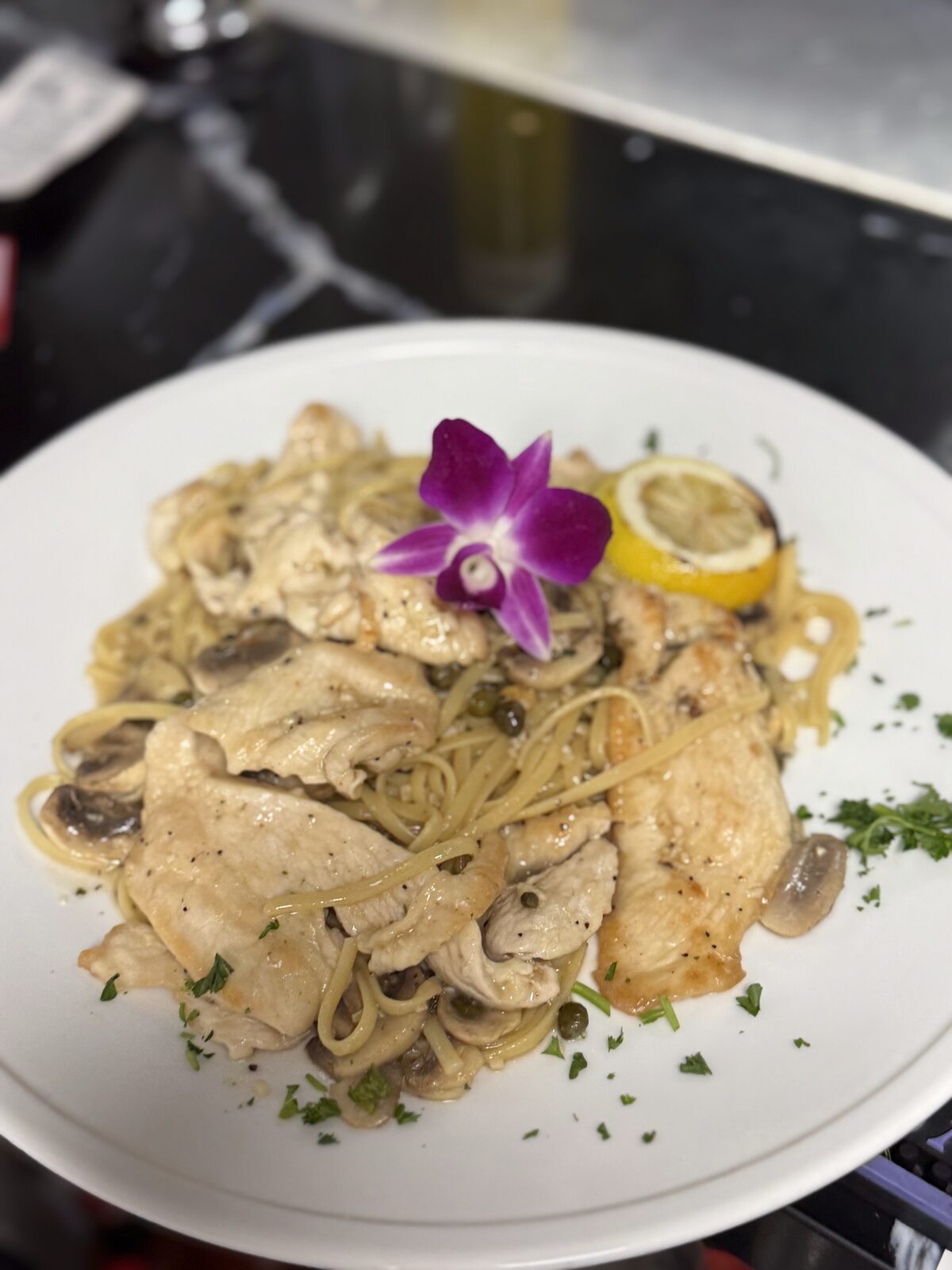 Plate from the Pasta y Chile kitchen